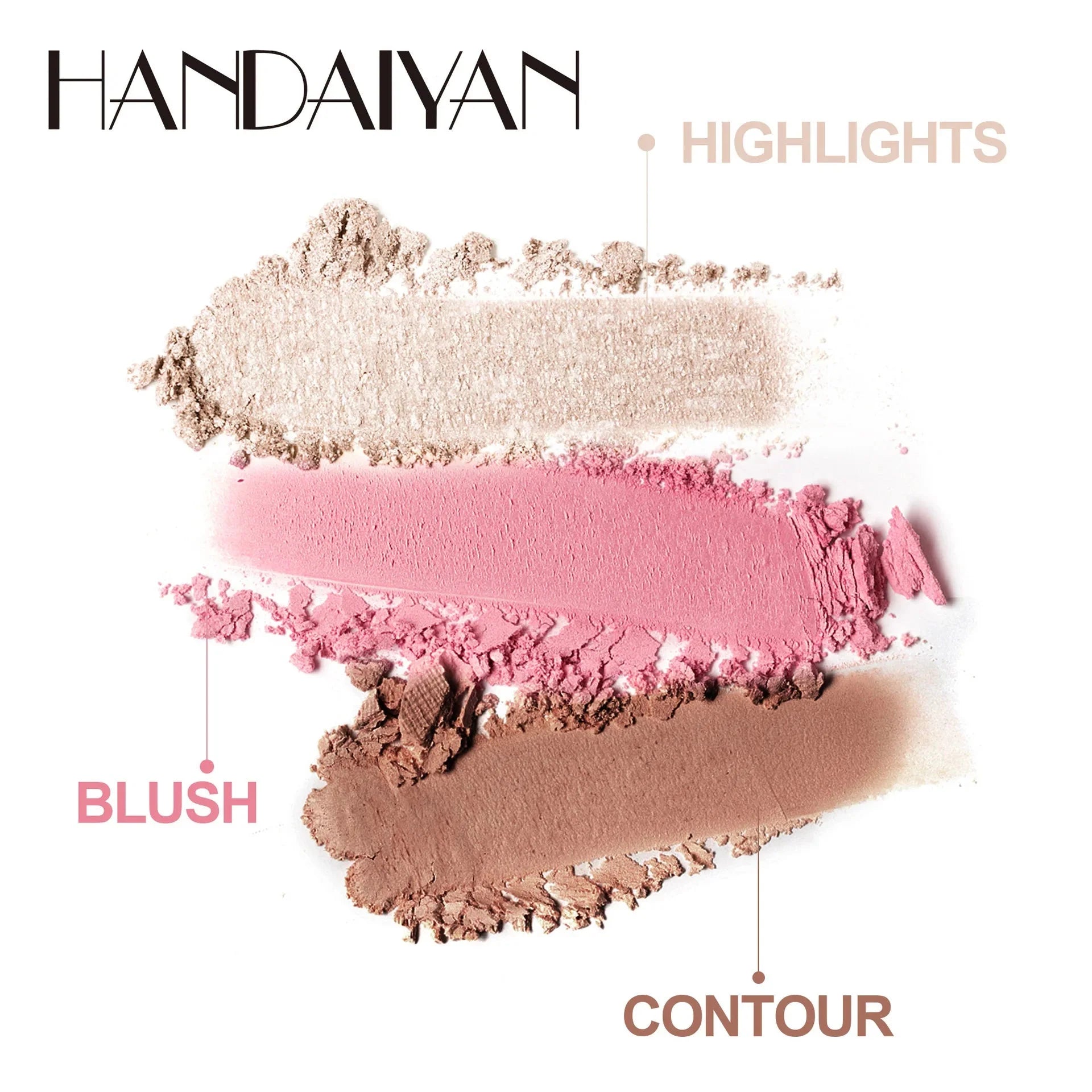 3 In 1 Matte Highlighter Contouring Blush Palette Pearly Shiny Eyeshadow Multifunctional Face Makeup Palette Female Cosmetic-2