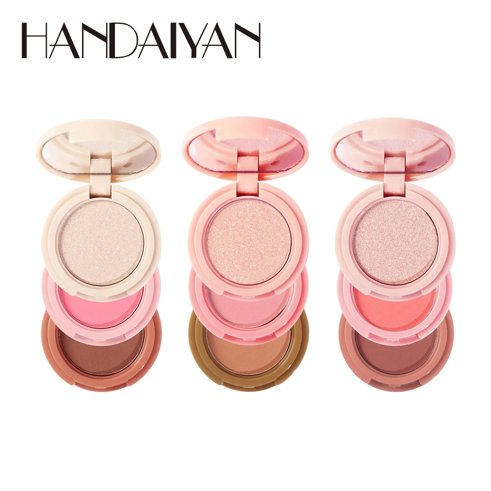 3 In 1 Matte Highlighter Contouring Blush Palette Pearly Shiny Eyeshadow Multifunctional Face Makeup Palette Female Cosmetic-3