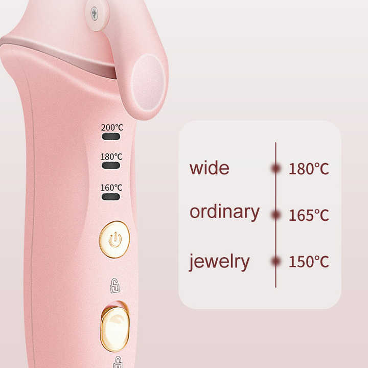 NNEDSZ Pink Mini Cordless Hair Curler with Adjustable Heat Settings and USB Charging-2